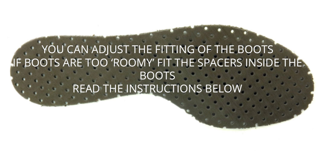 Adjust boot fittings with spacers