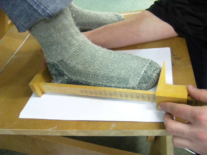 Taking the foot measurements